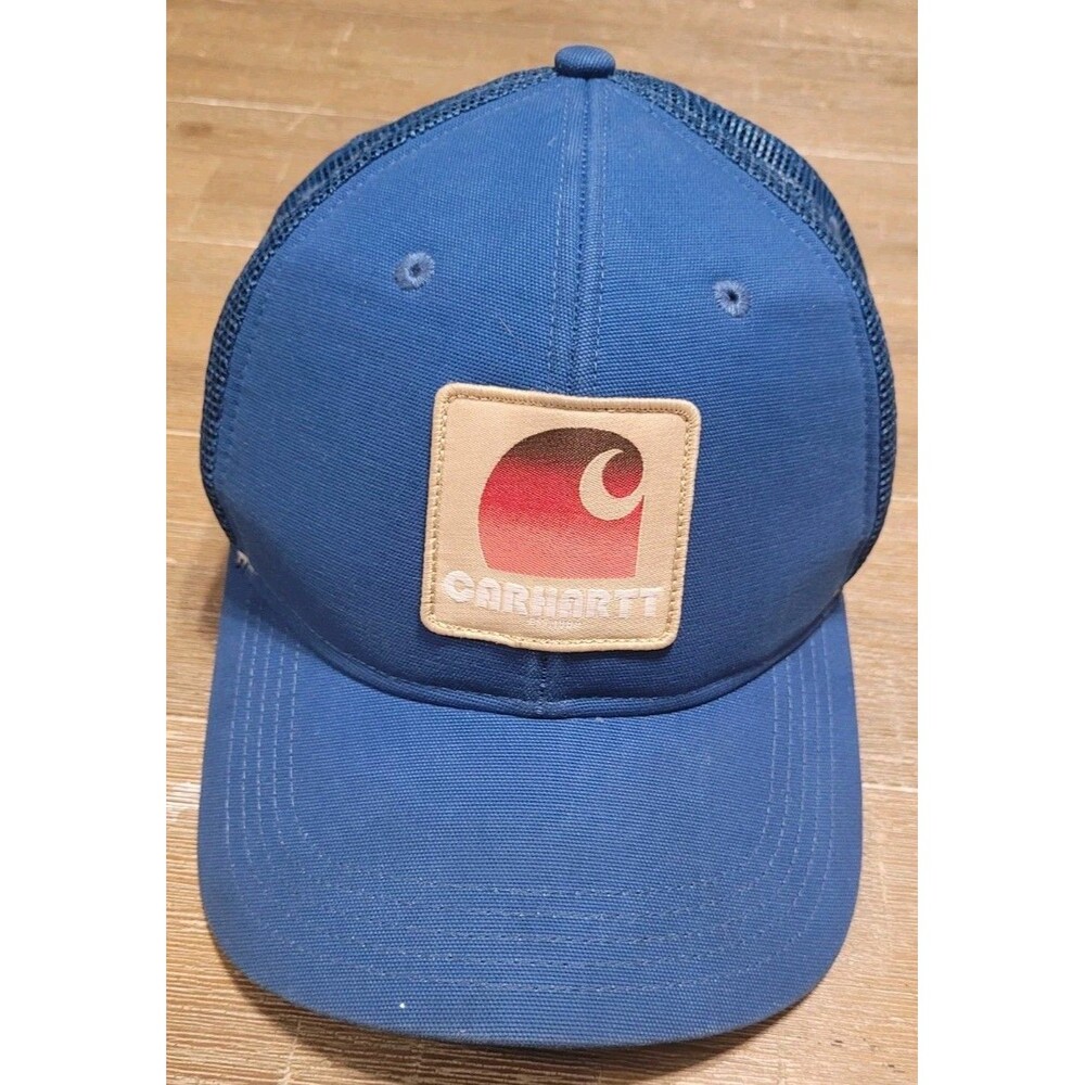 CARHARTT Retro Logo C Patch Blue Snapback Canvas Mesh Cap AH6132-M One Size